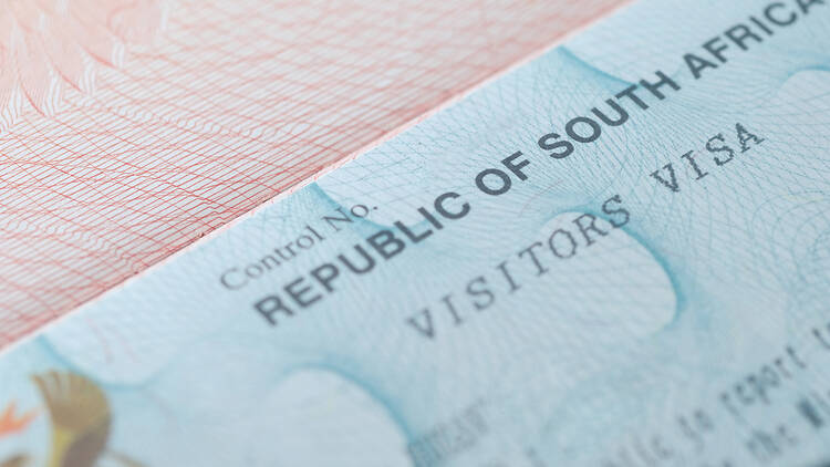 South Africa visa in traveler's passport 