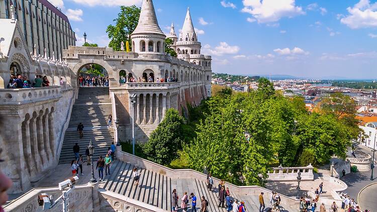 Budapest,Hungary 01 May 2019 : Fischerman's tower in Budapest Budapest,Hungary 01 May 2019 : Fischerman's tower in Budapest