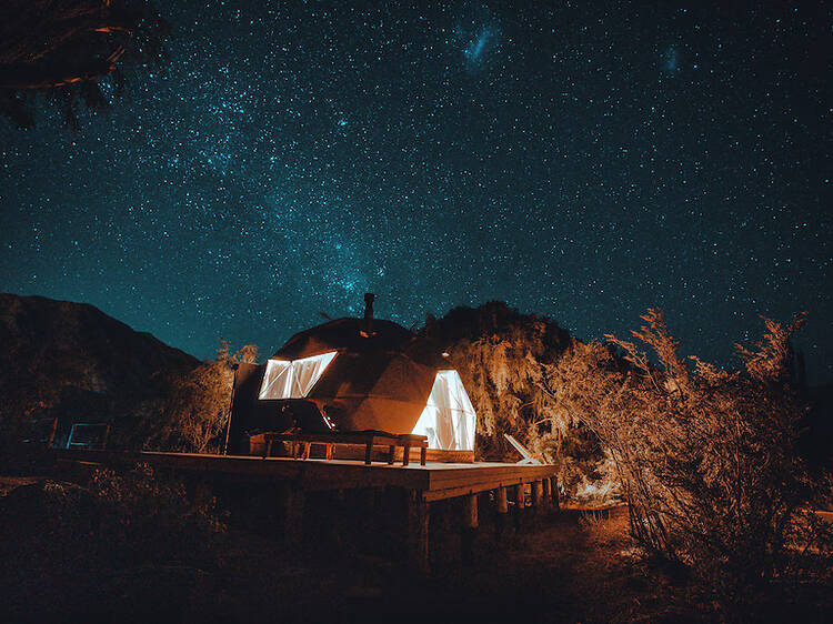 Glamping con vista al Aconcagua, el Puente del Inca y el Siete Colores mendocino