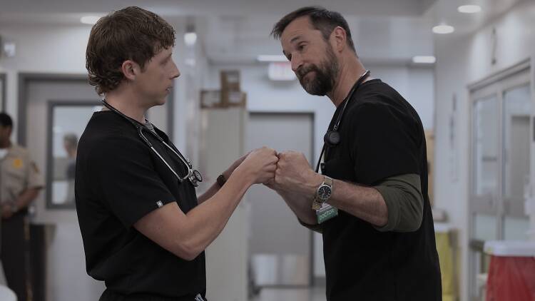 Gerran Howell, Noah Wyle in the Pitt on HBO Max