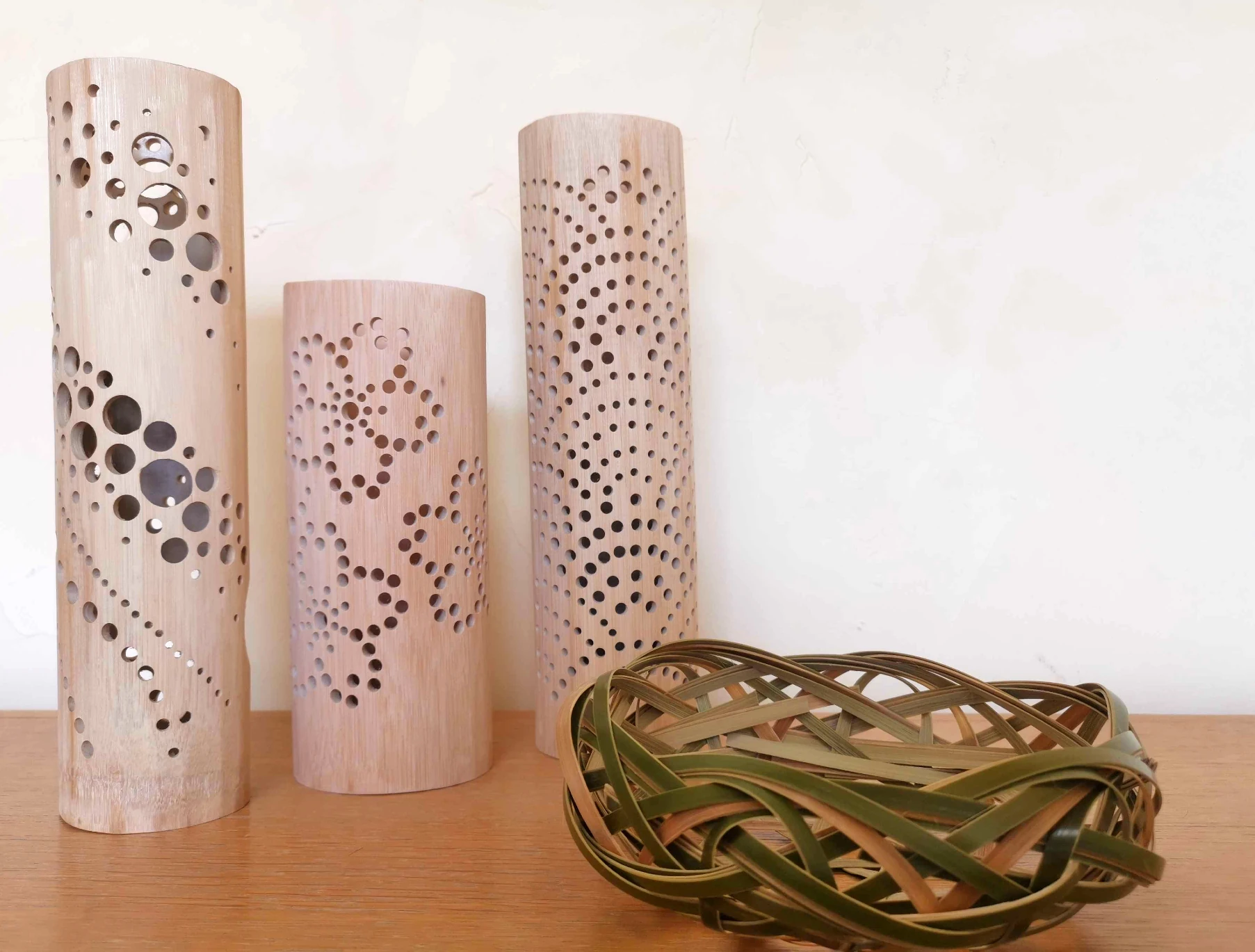 Bamboo basket and lanterns