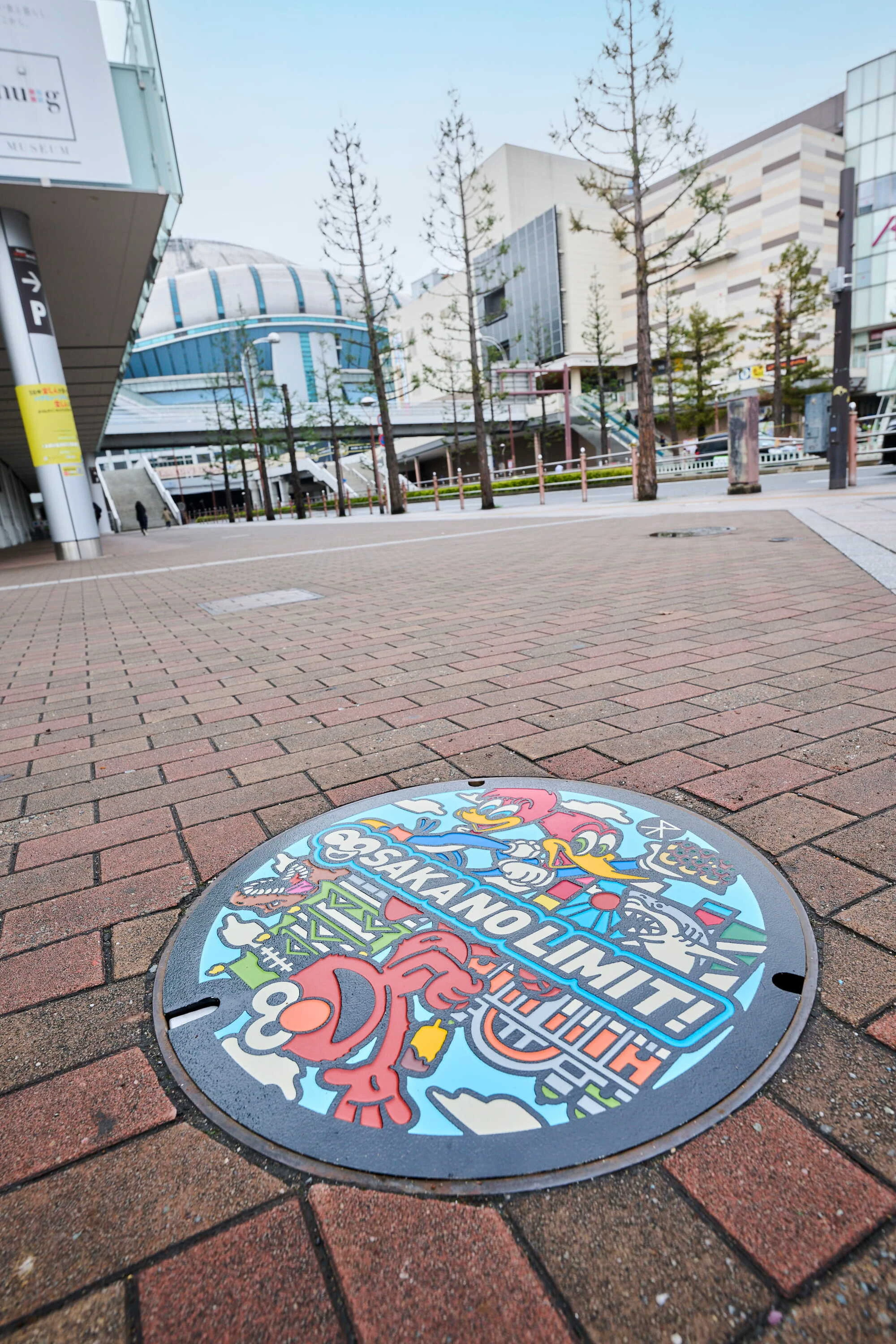 USJ manhole cover featuring Elmo, Woody and Winnie Woodpecker