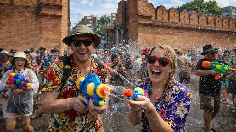 Traditional Songkran celebrations at Tha Phae Gate and the Old City