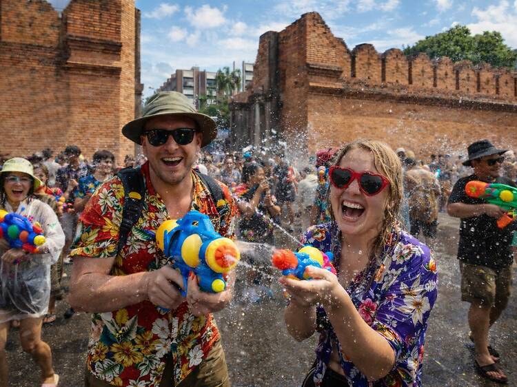 Traditional Songkran celebrations at Tha Phae Gate and the Old City