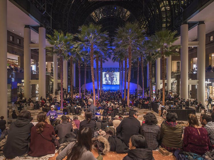 A tropical-themed free pop-up cinema is opening in downtown Manhattan later this month