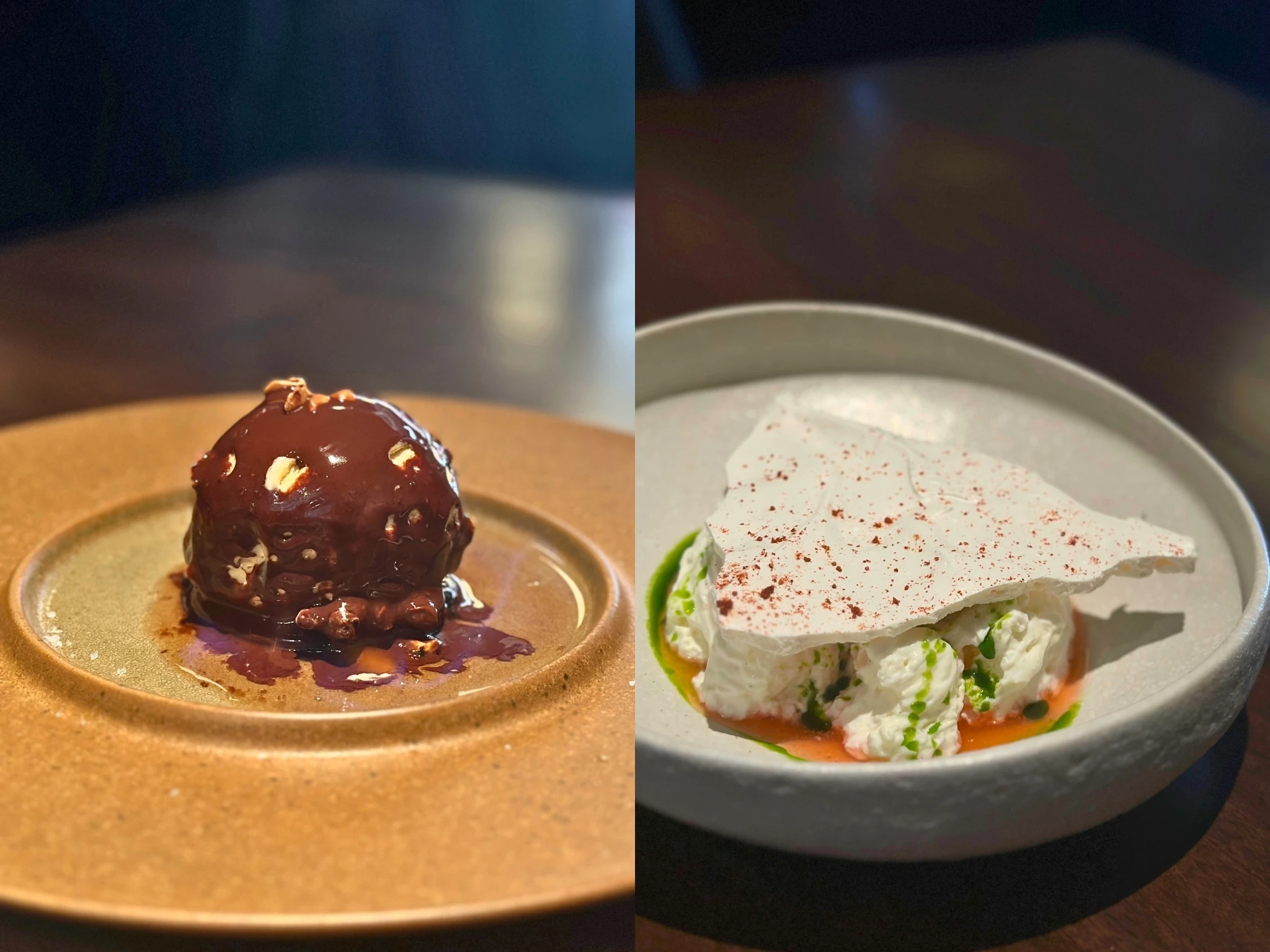 Cenzo Peanut butter flamb&egrave;, Whipped pannacotta