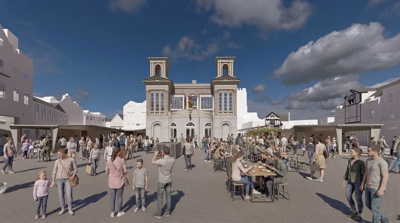 The new piazza in Kingston Market Square
