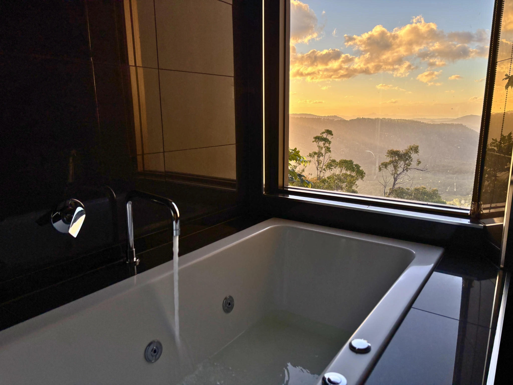 Bath overlooking sunset