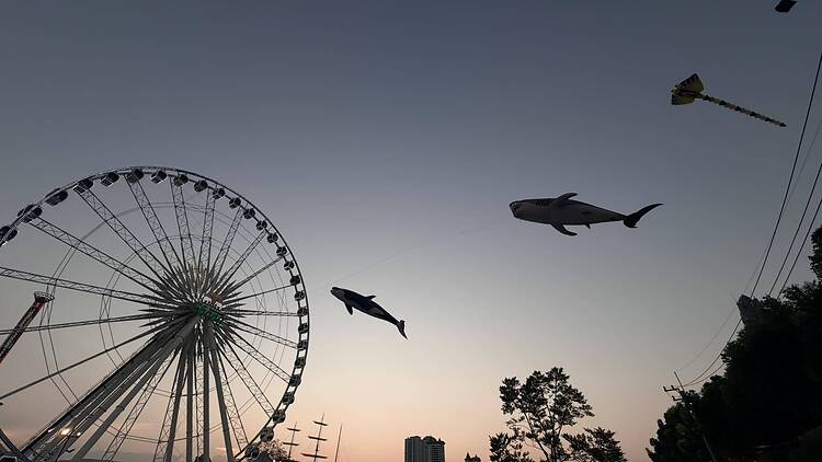 Watch giant whale kites drift over the Chao Phraya in a surreal sky Watch giant whale kites drift over the Chao Phraya in a surreal sky