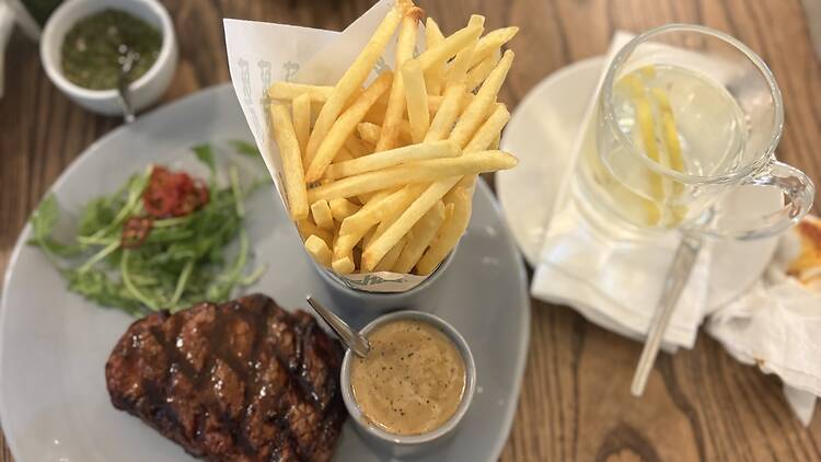 Steak and chips from Tashas