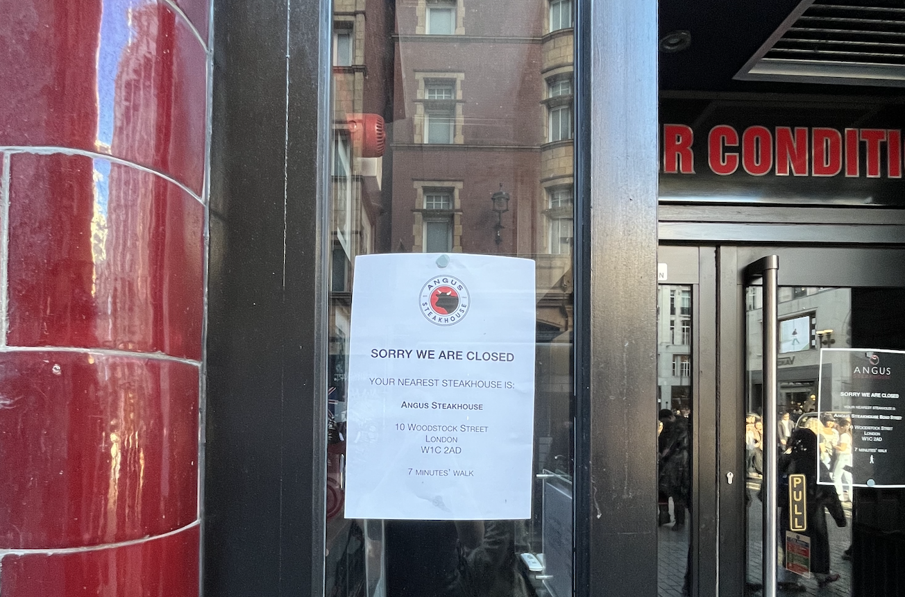 Angus Steakhouse has closed one of its iconic central London restaurants