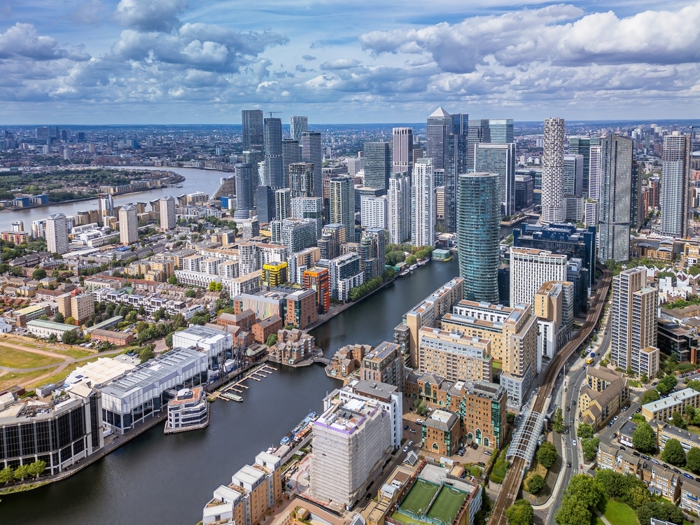 Canary Wharf cluster of skyscrapers, London