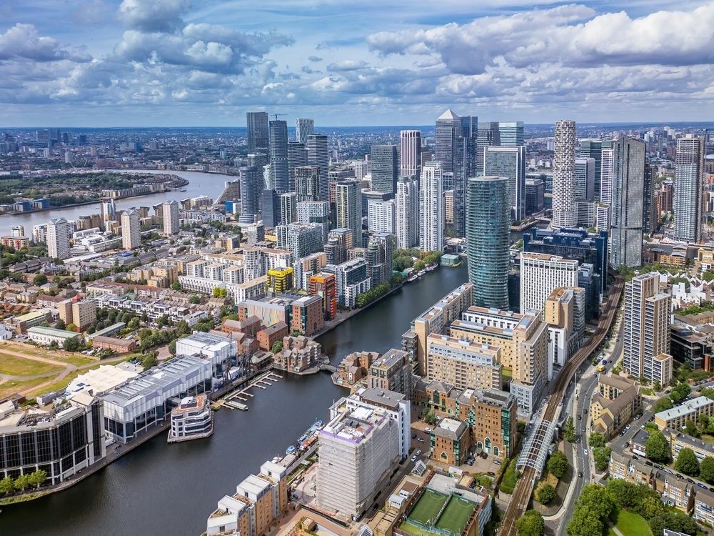 Canary Wharf cluster of skyscrapers, London