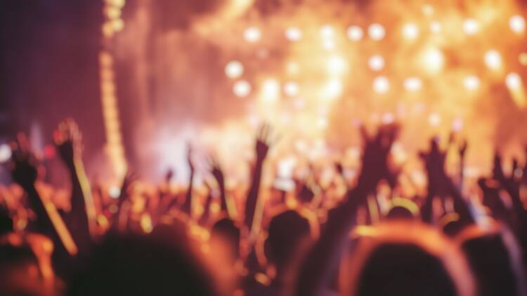 Festival crowd stock image