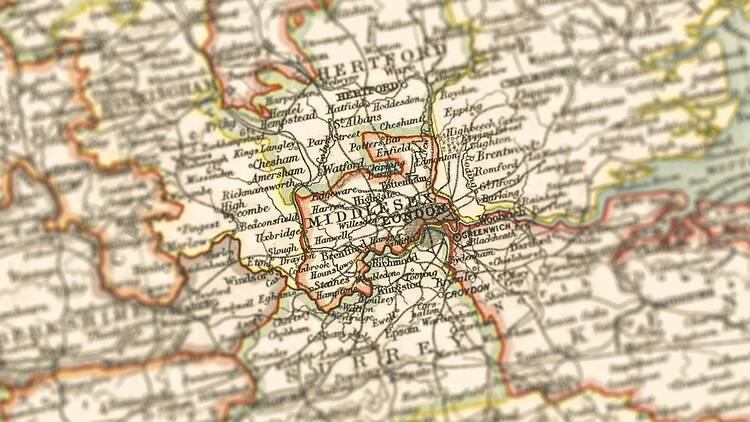 Middlesex on a map Middlesex on a map