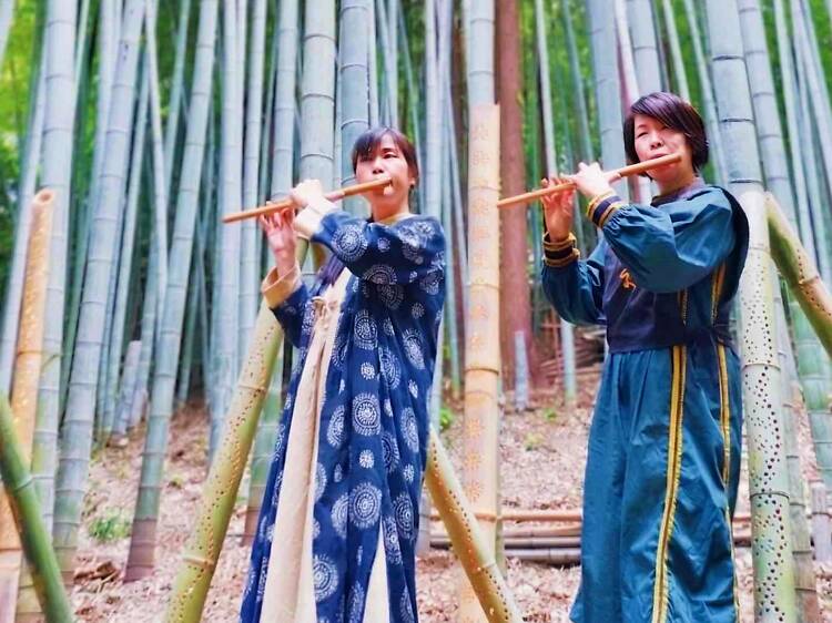 Catch a traditional Japanese flute performance at this outdoor market near Tokyo