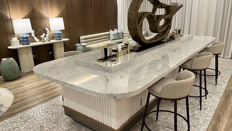 The post-treatment relaxation lounge at Guerlain Wellness Spa.