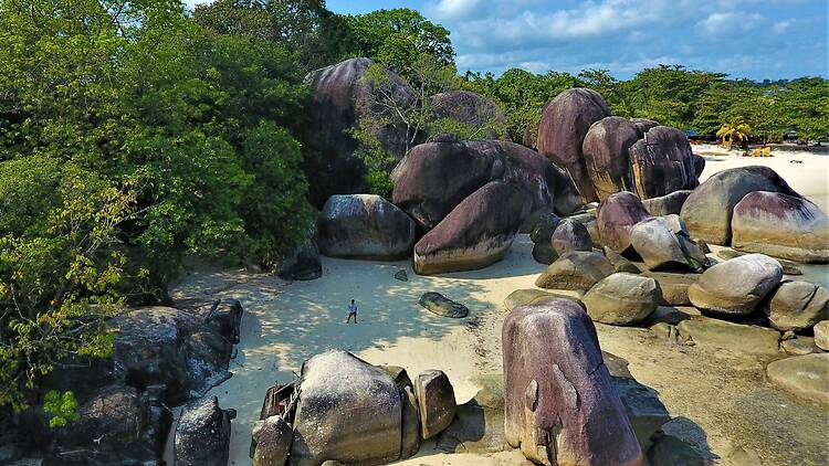 Boulders on beach