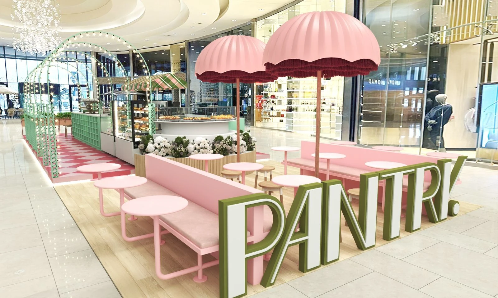 A rendering of the Pantry pop-up stand at Mall of Africa that ran from November 2025 until February 2026