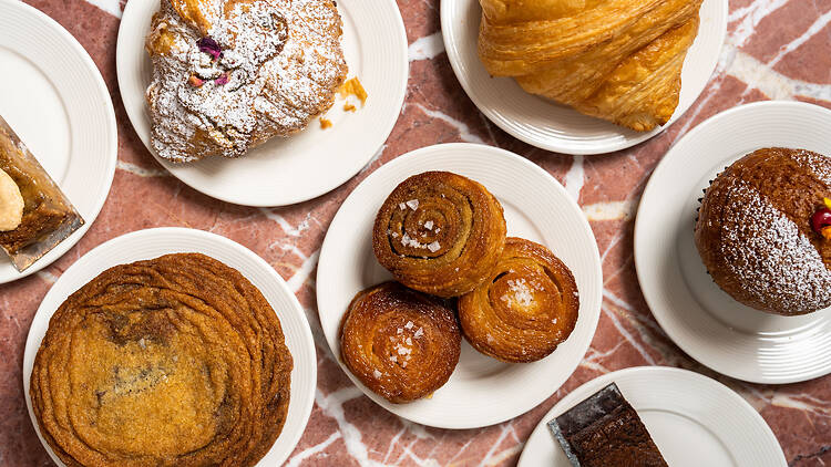 Beaucoup Bakery Café pastries on a table Beaucoup Bakery Café pastries on a table