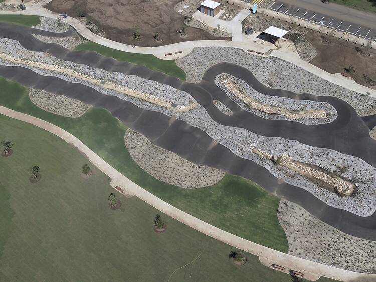 An underused pocket of parkland in Sydney's south-west has transformed into a huge new bike park