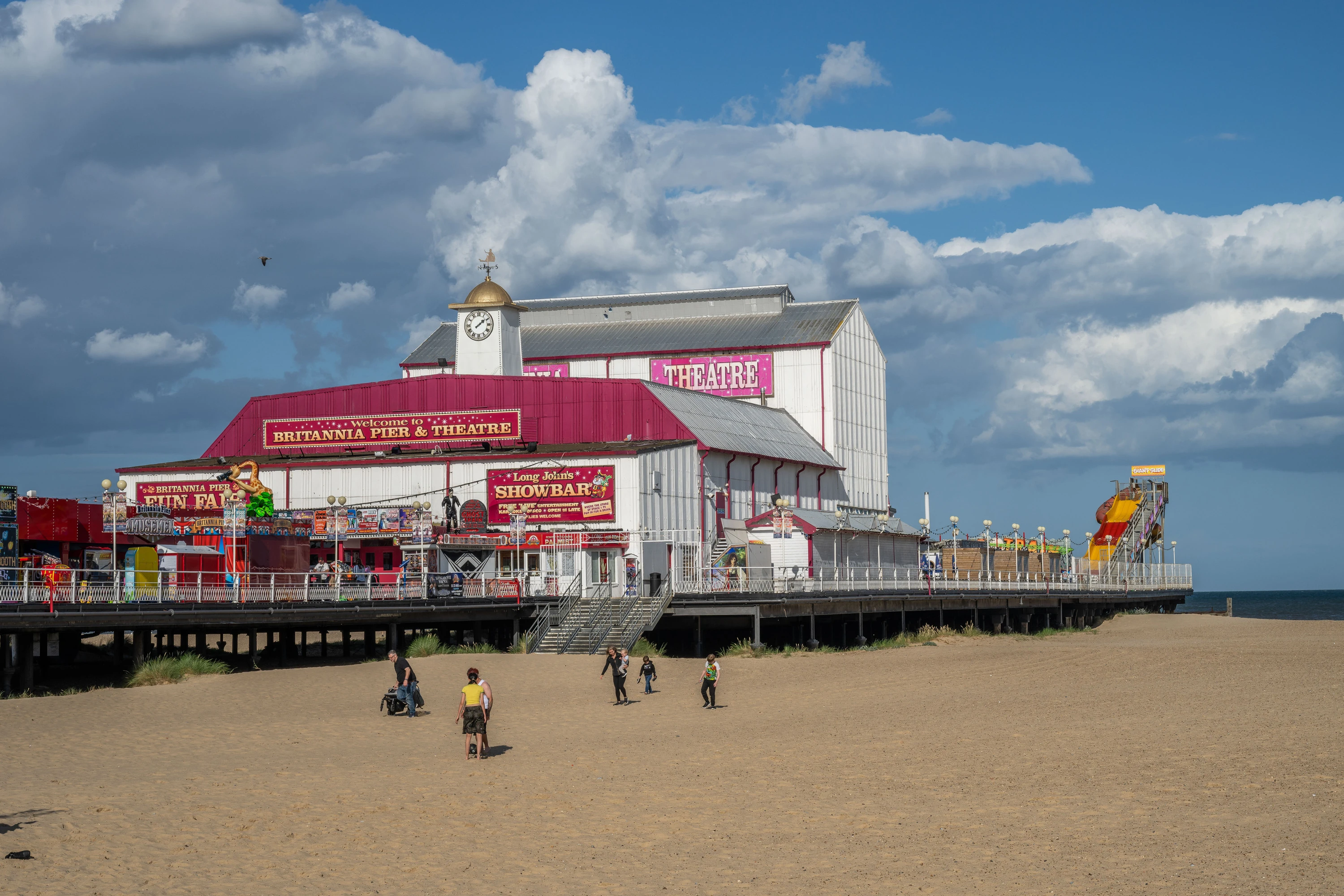 View of Greay Yarmouth's Britannia Pier from the beach