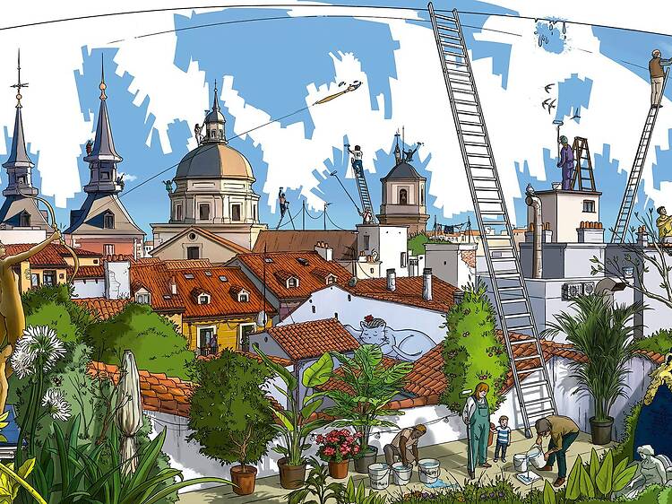 Gloria Fuertes, el Teleférico o la Cuesta de Moyano: esta nueva exposición gratuita ilustra los símbolos más emblemáticos de Madrid