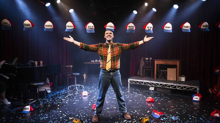 A scene from Gutenberg! The Musical!