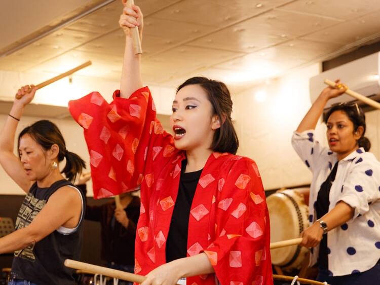 Try playing the taiko in the heart of Tokyo with this beginner-friendly class