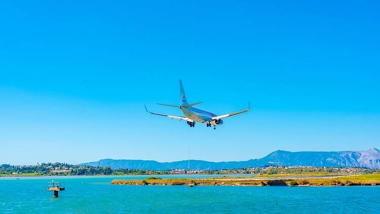 Plane landing in Greece