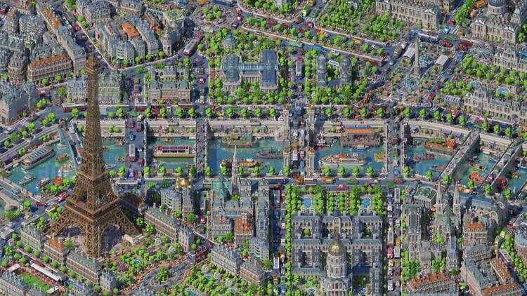 Carte de Paris en pixel