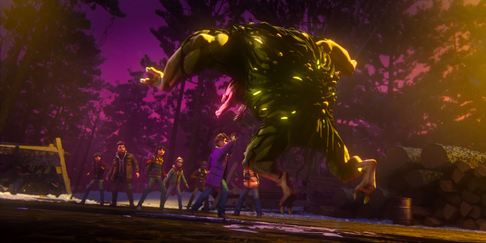 Stranger Things: Tales from '85 screenshot of a new monster attacking the kids