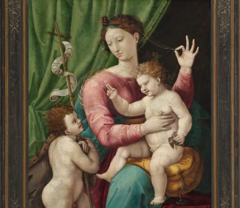The Virgin and Child with the Infant Saint John the Baptist Luca Penni (1500/1504&ndash;1557)