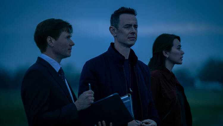 SILO season 3 screencap - three characters standing outside