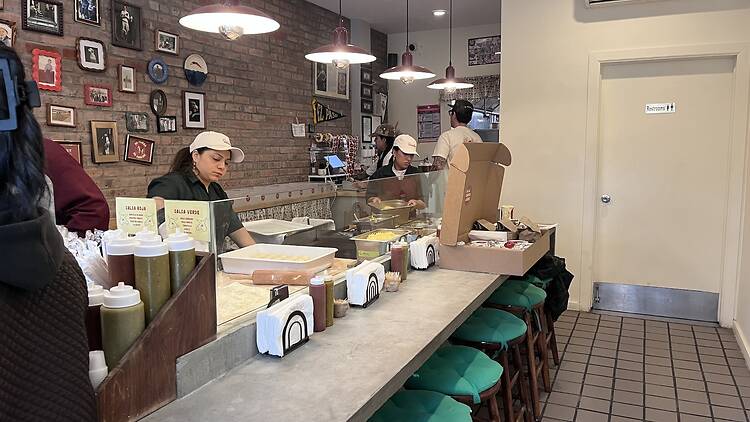 Counter at Los Burritos Juárez