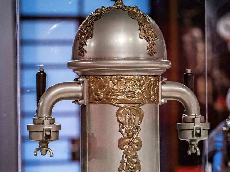 See Mendini's playful designs and rare espresso machines, then stay for jazz at Sip of Italy