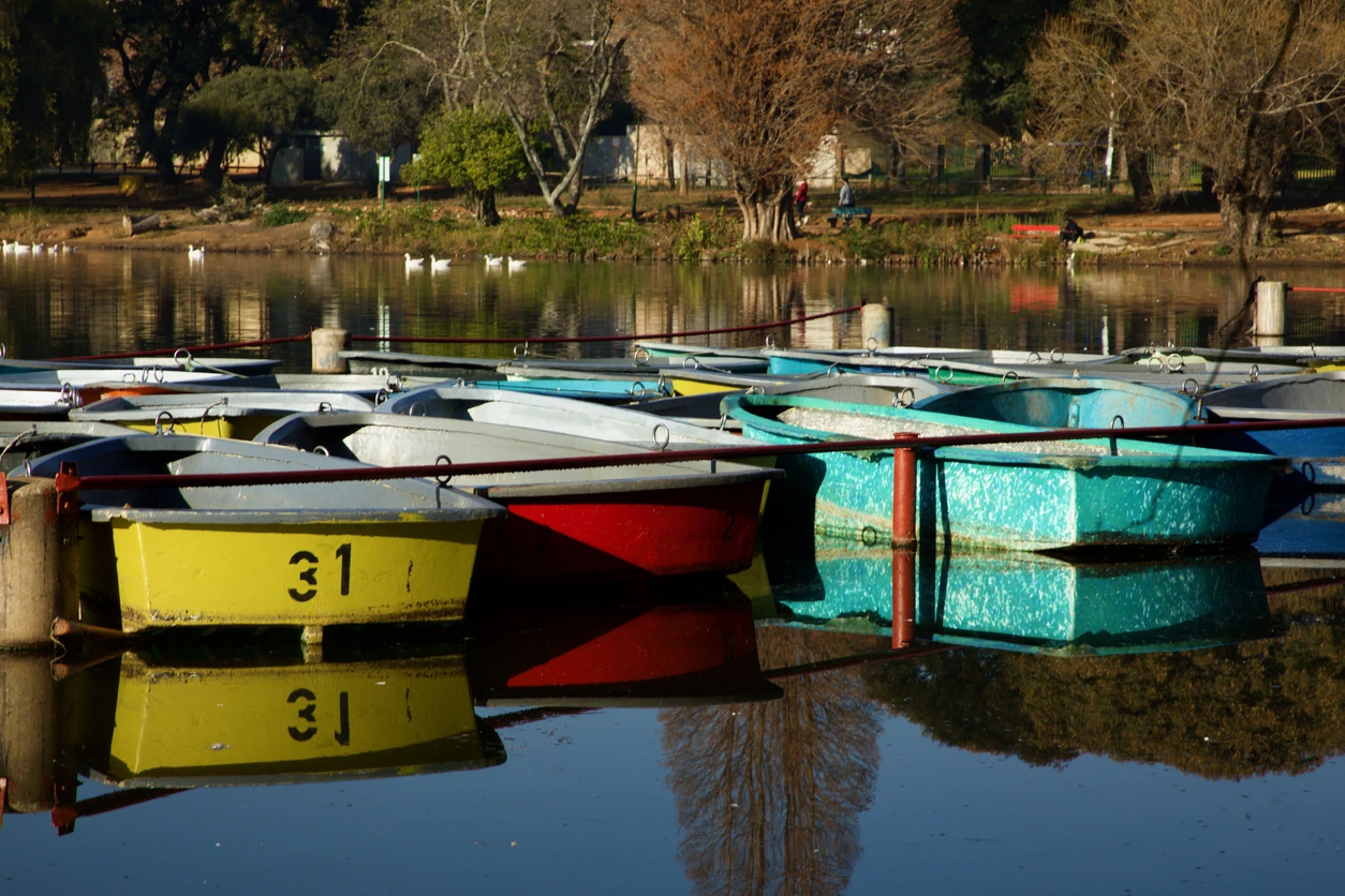 Colorful boats on Zoo Lake
