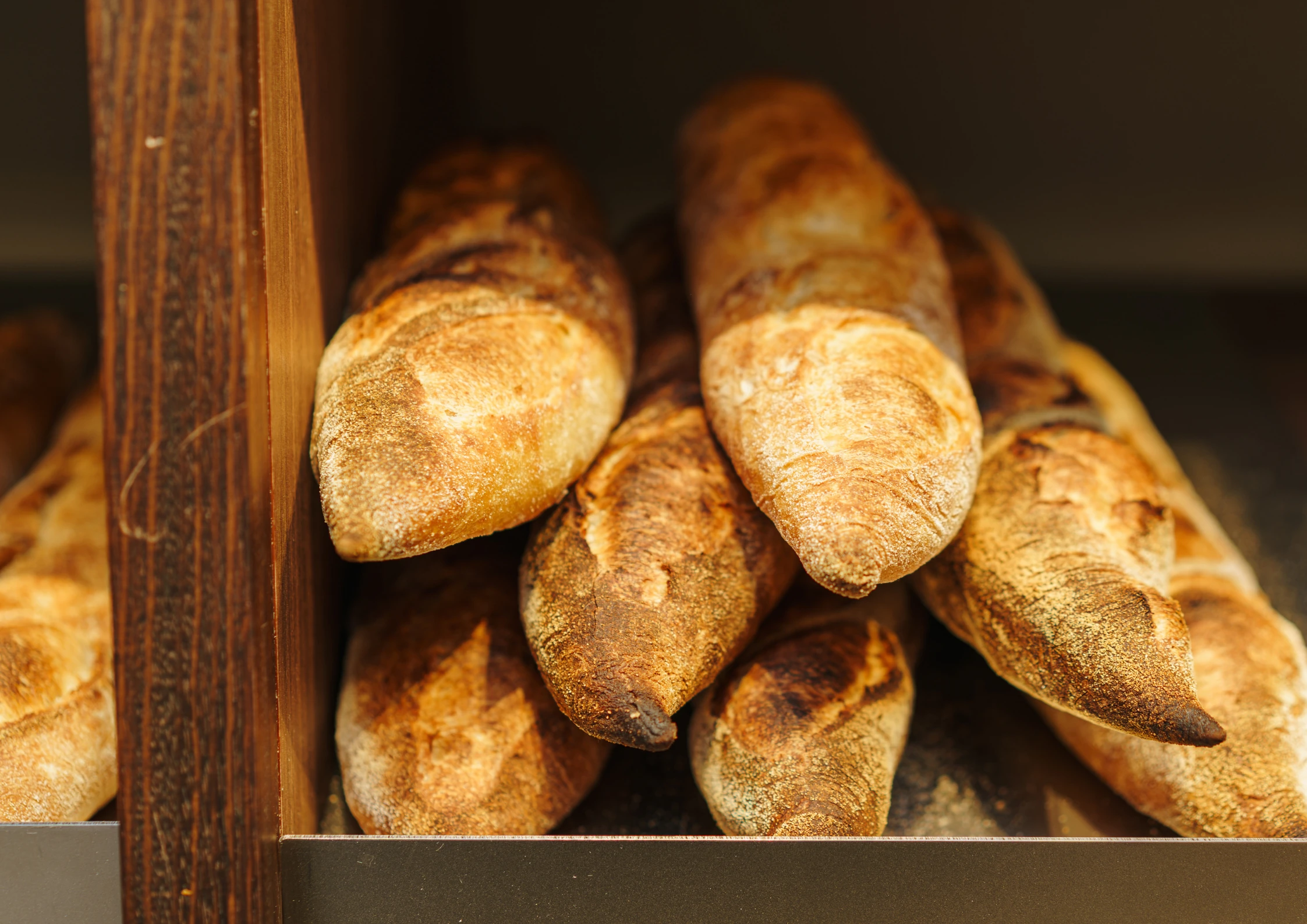 Loaves of sourdough bread.