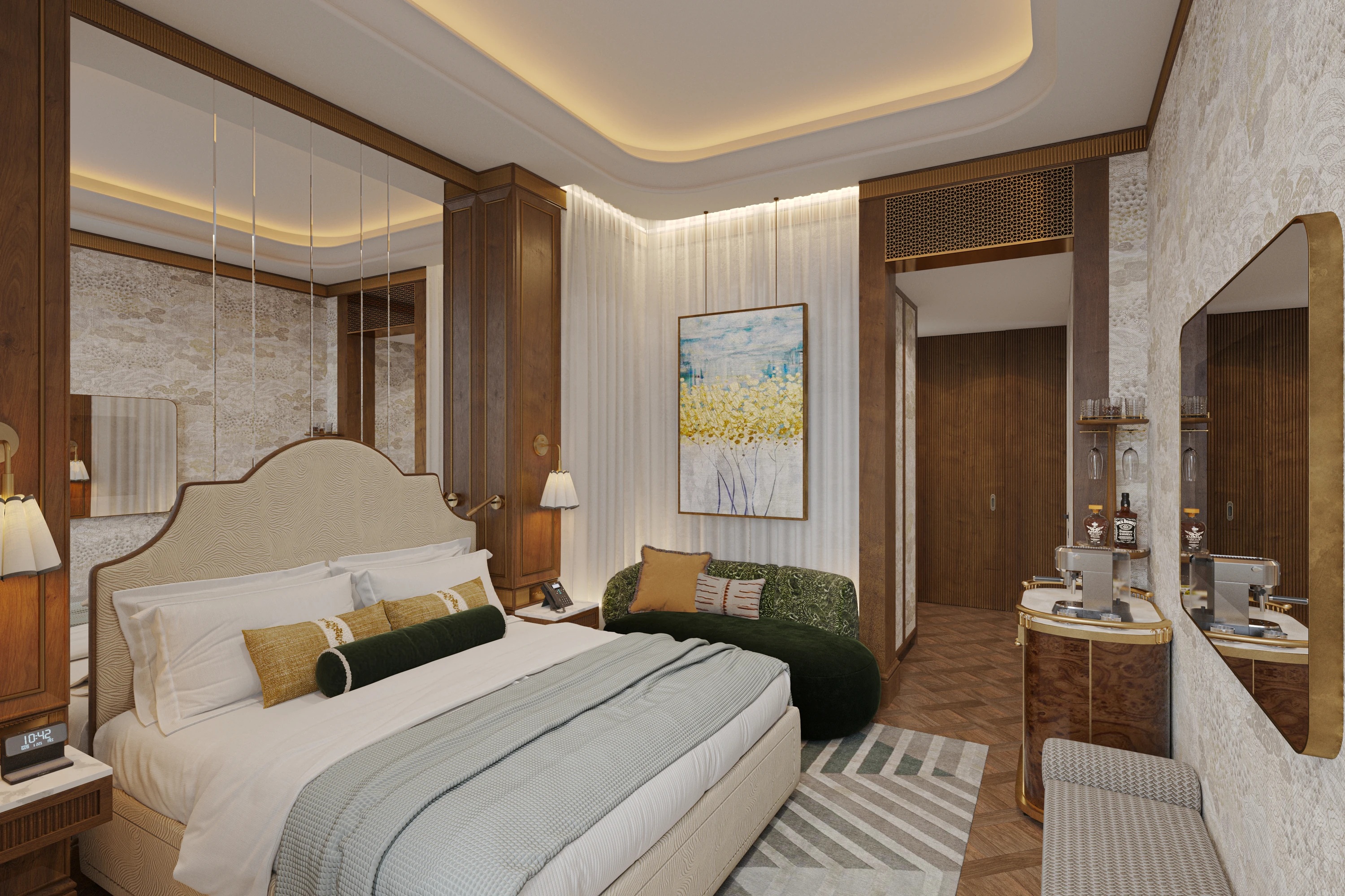 Render of standard room in new Wolseley hotel