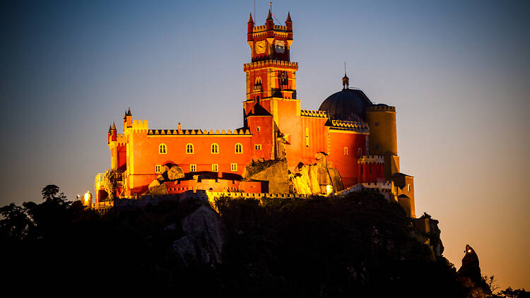 Palácio da Pena ao pôr-do-sol