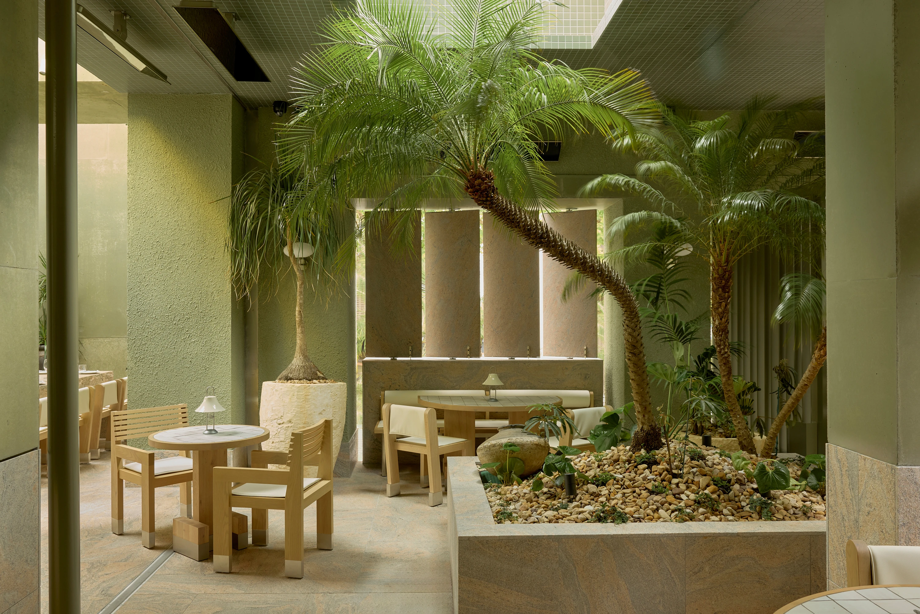 Dining room with greenery