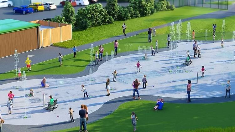 Render of the St Neots Splash Park 