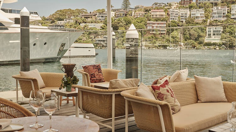 A terrace by the water