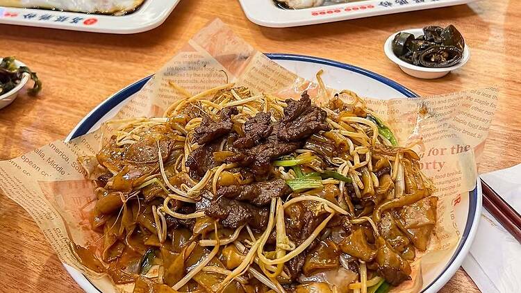 A plate of noodles at Liyin Rice Roll Master.