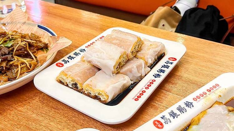 A plate of rice rolls at Liyin Rice Roll Master.