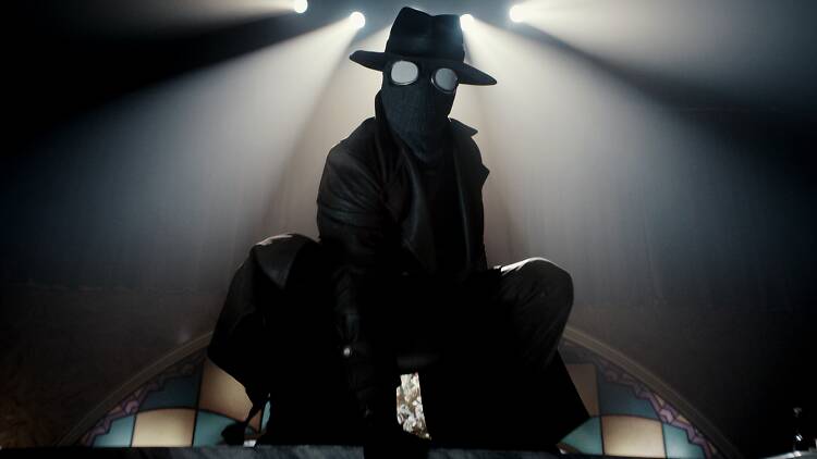 “The Spider” (Nicolas Cage) in a scene from Prime Video’s Spider-Noir