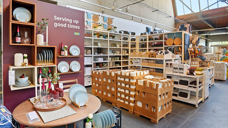 A display of dishware at IKEA Culver City.
