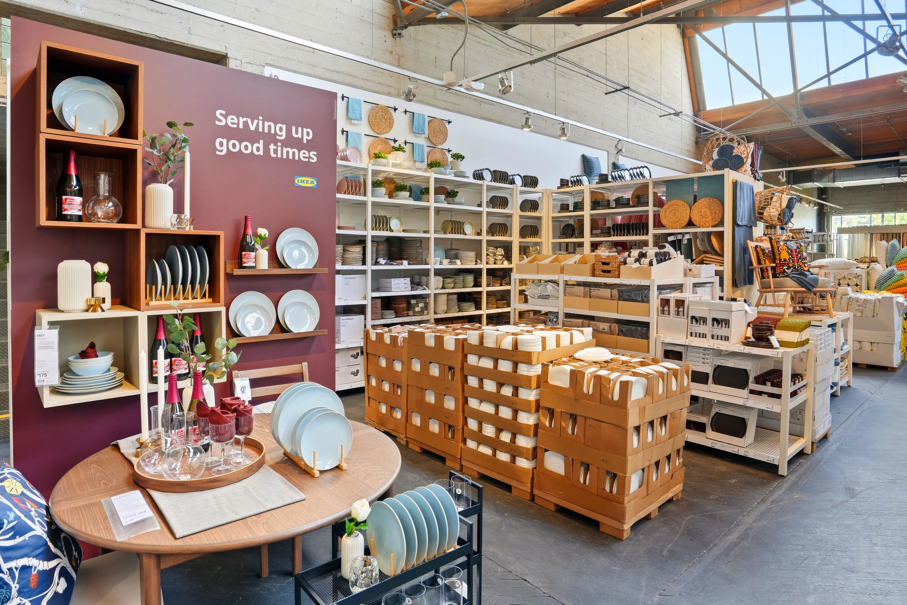 A display of dishware at IKEA Culver City.