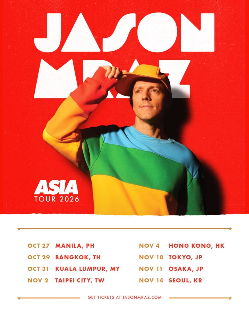 Jason Mraz Asia concert tour 2026