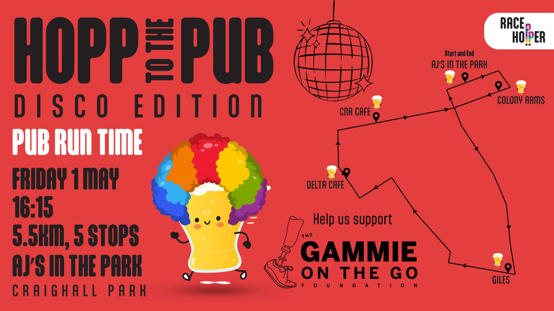 Hopp To The Pub Disco Edition Poster